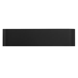 English Elm U_style Wave Door Pine Console Table Sculptural Storage for Entryway or Sofa Black N711P415846B