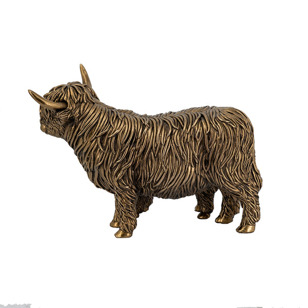 English Elm 7.5x4.5x5.5" Lifelike Highland Cow & Calf Figurine in Antique Bronze Finish — Detailed Rustic Home Accent W2078P392260
