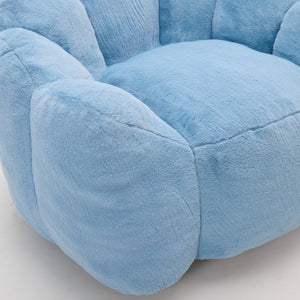 English Elm Lotus Floor Bean Bag Sofa Memory Foam Filled with Pull Ring for Living Room Bedroom Blue W2311P434594