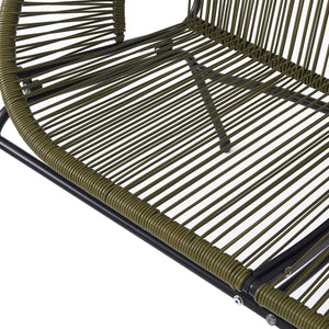 English Elm Christopher Knight Home® - CONDESSA Modern Outdoor Wicker Loveseat with Hammock Weave, Durable PE Rattan & Powder Coat Iron Frame Green N775P241727G