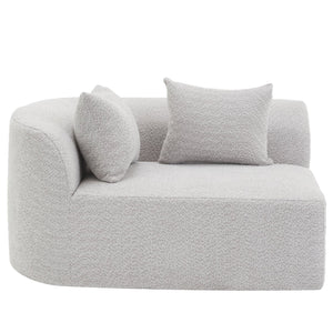 English Elm Christopher Knight Home® - 116" Modern Curved Sectional Sofa with Plush Pearl Upholstery, High-Density Sponge, Chaise Lounge Seating Harmony White+gray N767P263923H