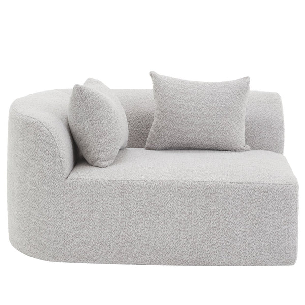 English Elm Christopher Knight Home® - 116" Modern Curved Sectional Sofa with Plush Pearl Upholstery, High-Density Sponge, Chaise Lounge Seating Harmony White+gray N767P263923H