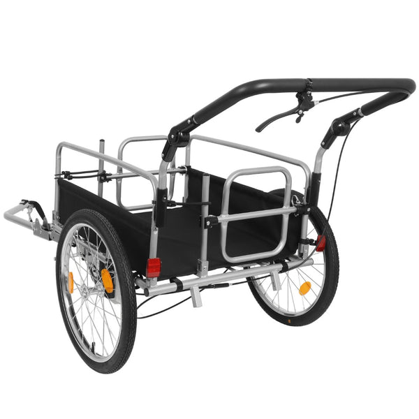 English Elm 3-in-1 Convertible Bike Cargo Trailer Steel Frame 110lb Capacity with Suspension W2932P289394