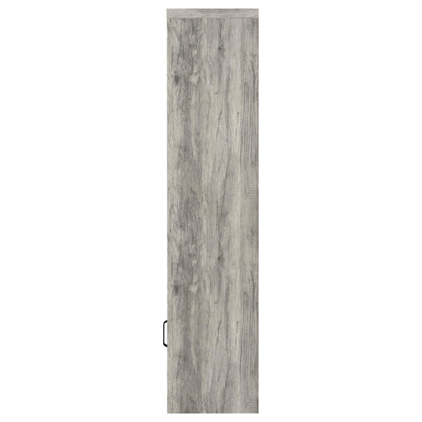 English Elm Conifer Slim Grey Driftwood Media Tower with 3 Shelves, Corner Space-Saving Storage & Weathered Finish B062P375402