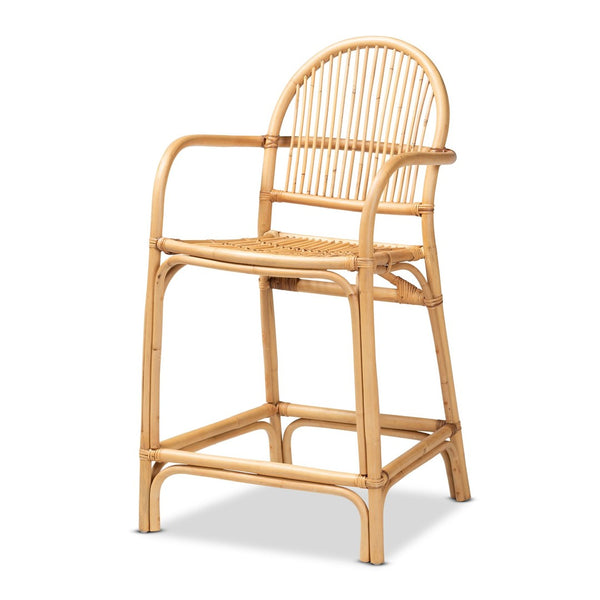 English Elm Modern Boho Rattan Rod Dining Chair Set of Two with Crisscross Base for Casual Spaces B2750P420359
