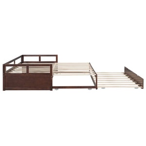 English Elm Extending Twin Daybed with Pull Out Trundle Solid Pine Wood Frame Guest Room N708P336535P