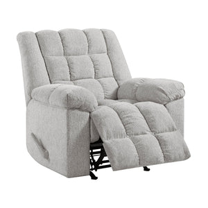English Elm Gentle Rocking Reclining Chair with Chenille Upholstery, Ultra-Comfort Seat, Smooth Motion Recliner for Living Room Relaxation and Support Light Gray 41 L x 32 W x 29 H B011P347321