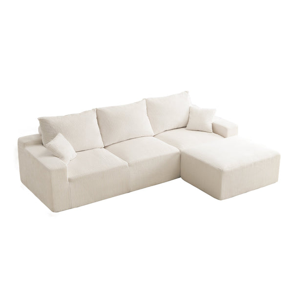 English Elm "110" 110" L-Shaped Sectional Sofa - Ultra-Soft Modular Cloud Couch With Chaise For Cozy Living Spaces W2606S00010
