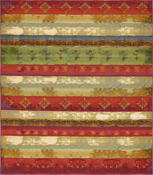 Unique Loom Outdoor Modern Traditional Machine Made Geometric Rug Multi, Gold/Ivory/Light Blue/Red/Orange 10' 0" x 12' 2"