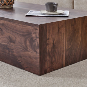 English Elm 39.3*23.6*12 Walnut Wood Grain MDF Coffee Table - No-Assembly Luxury Side Table for Modern Living Room Elegance W1512P397347