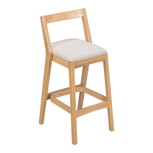 English Elm Christopher Knight Home® - Jasper Ergonomic Rubberwood Barstool Set of 2 with Thick Cushions, Stable Trapezoid Legs, Modern Look Beige+Natural N775P336213N