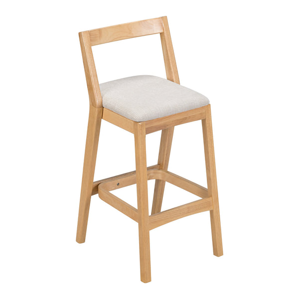 English Elm Christopher Knight Home® - Jasper Ergonomic Rubberwood Barstool Set of 2 with Thick Cushions, Stable Trapezoid Legs, Modern Look Beige+Natural N775P336213N