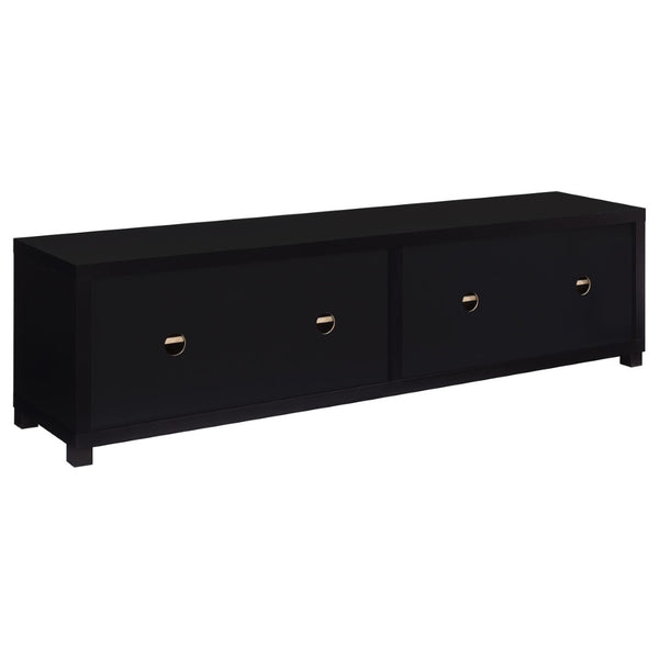English Elm Arnaud Matte Black 3 Piece Entertainment Center with Media Towers for Living Room B062S01737