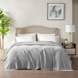 JLA Home INK+IVY - Blanket INK+IVY Bree Knit Throw — Ultra-Soft 100% Acrylic Knit with Cozy Cottage Texture, Machine-Washable Grey II51-1136
