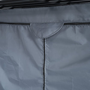 English Elm Twin Loft Bed with Built-In Desk, LED Light Strip, Power Outlet & Fabric Wardrobe for Small Rooms Black SF000178AAB