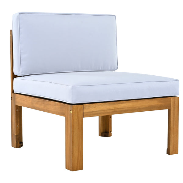 English Elm TOPMAX Outdoor Backyard Patio Wood 5-Piece Sectional Sofa Seating Group with Water-Resistant Cushions & Lockable Panels, Durable Acacia Frame Gray,Natural SP110142AAE