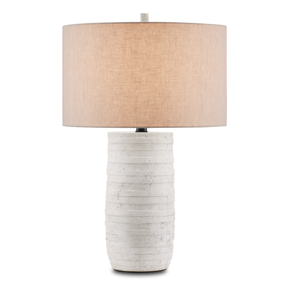 Innkeeper Table Lamp - Rustic Terracotta & Wrought Iron Design with Natural Linen Shade for Home Décor