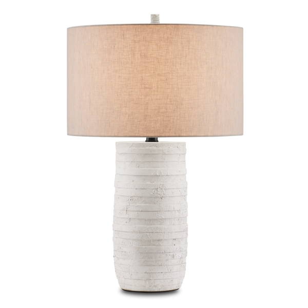 Innkeeper Table Lamp - Rustic Terracotta & Wrought Iron Design with Natural Linen Shade for Home Décor