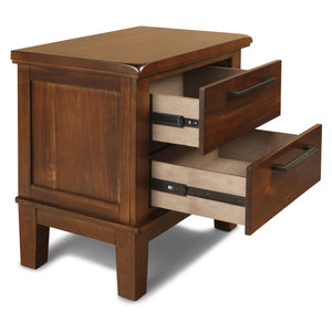 English Elm Nicolene Chestnut 2-Drawer Nightstand With Felt Lined Top Drawer