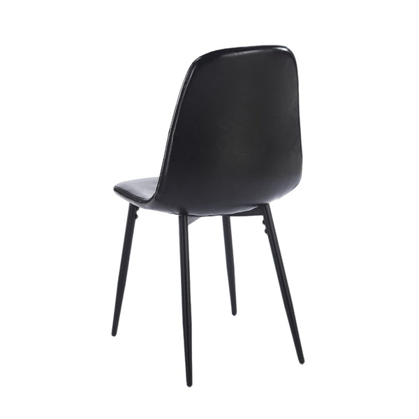 English Elm Pvc Sleek Matte Black Dining Chair Set of 4 for Kitchen Studio or Cafe Use W3766P436151