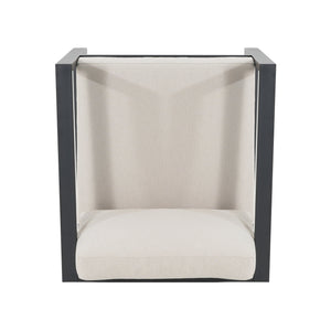 English Elm Christopher Knight Home® - NAVAN Outdoor Patio Club Chair Set of 2 – Lightweight Aluminum Frames with Removable Fade‑Resistant Cushions Beige+Black N775P243391B