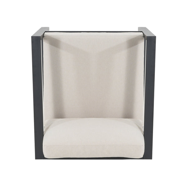 English Elm Christopher Knight Home® - NAVAN Outdoor Patio Club Chair Set of 2 – Lightweight Aluminum Frames with Removable Fade‑Resistant Cushions Beige+Black N775P243391B