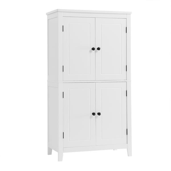English Elm Elegant Bathroom Floor Storage Cabinet with 4 Doors, Adjustable Shelves, Anti-Tip Design, 28"L x 15"W White N725P188461K