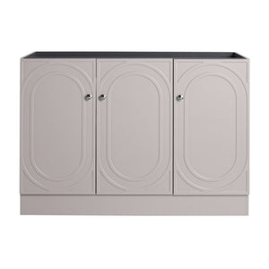 English Elm 48" Modern Freestanding Bathroom Vanity with Integrated Basin, Adjustable Shelf & 3 Metal Handles khaki W999P241062