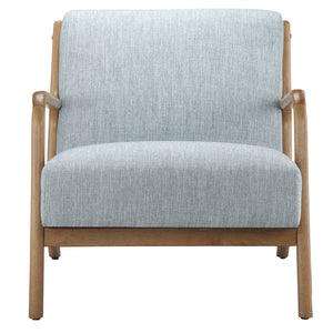 JLA Home INK+IVY - Mid-Century Novak Accent Armchair with Solid Wood Frame, Water-Repellent Upholstery & Curved Arms for Comfort Light Blue II110-0397