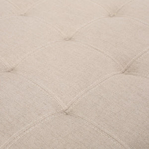 English Elm Upholstered Waffle Tufted Storage Ottoman with Birch Legs for Modern Living Rooms Wheat N757P377356I
