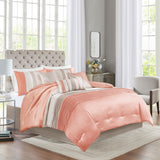 Madison Park Amherst Transitional 7 Piece Comforter Set MP10-2322 Coral