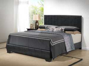 English Elm Sleek Black Full Bed with PU Upholstery, Sturdy Durable Frame, Quick Assembly & Under-Bed Storage B078108074