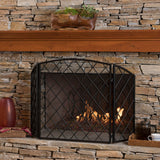 Christopher Knight Home® - Noble House - Amiyah 3 Panelled Iron Fireplace Screen