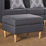 Christopher Knight Home® - Noble House - Milton Mid Century Modern Dark Grey Fabric Ottoman