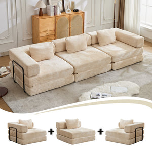 English Elm Compression Convertible Floor Sofa Bed - Stylish Chenille Modular Seating For Small Spaces & Guests W3723S00014