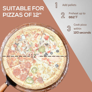 English Elm Outsunny Wood Pellet Pizza Oven Portable Rotating Stone Stainless Backyard Grill W2225P175531