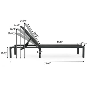 English Elm Christopher Knight Home® - Westport Aluminum Chaise Lounge Set of 2 - Lightweight Rust-Resistant Frames, Breathable Black Fabric Recliners N775P180038B