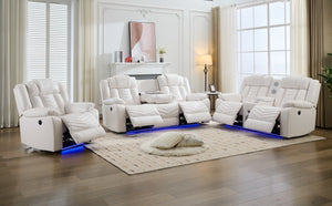 English Elm Manual M073 321 Power Reclining Sofa Set – 3-Piece Modern Comfort With Wireless Charger & Led Lights W1805S00127