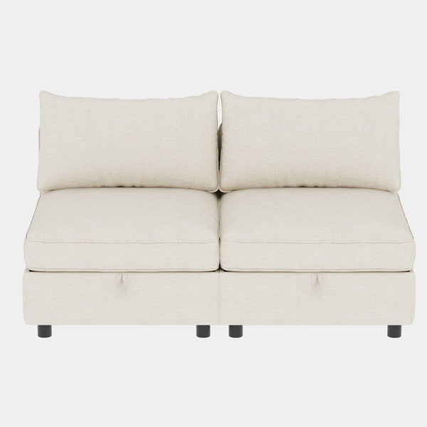 English Elm Modular Fabric Sectional Sofa with Under Seat Storage and Sleeper for Living Room W680S00133