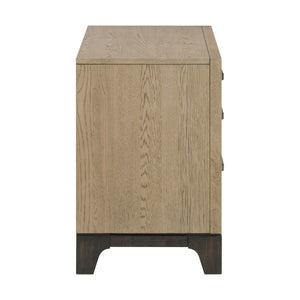 English Elm Wallace & Bay - Brown 3-Drawer Nightstand with USB Ports, Felt-Lined Top Drawer, Spacious Storage, Versatile Style B2709P406266