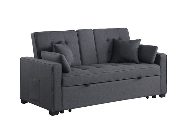 English Elm Corrado Woven Fabric Sleeper Loveseat with Console Cup Holders and Charging Ports B2749S00244