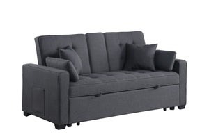 English Elm Corrado Woven Fabric Sleeper Loveseat with Console Usb Charging Pocket Coil Support B2749S00357