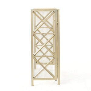 English Elm Christopher Knight Home® - FIRE Margaret 3-Panel Iron Fireplace Screen – Rose Gold/Black/Gold X-Pattern, Spark & Soot Shielding 61131.00