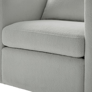 English Elm Sutton Upholstered Linen Swivel Barrel Chair with Pocket Coil Seat, Reversible Cushions & Stain-Resistant Fabric Gray B050P322590