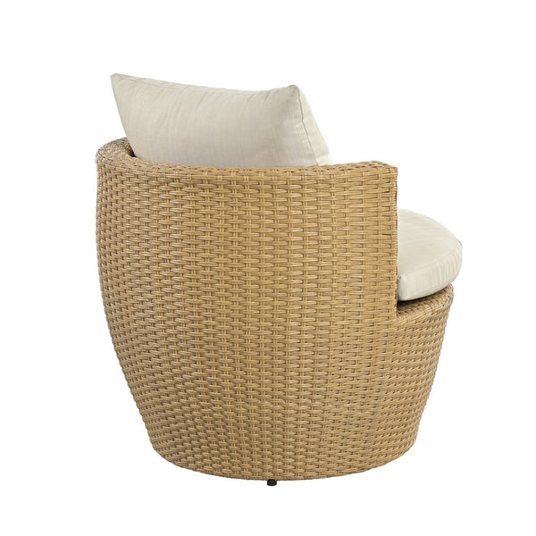 English Elm Christopher Knight Home® - KONO 3PC Outdoor Boho Faux Wicker Chat Set with Tempered Glass Table, Beige Cushions, Durable Elegance N775P245731B