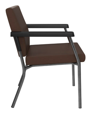 OSP Home Furnishings Bariatric Guest Chair with Reinforced Metal Frame and Pu Arm Pads for Medical Waiting Rooms BC9601-K005
