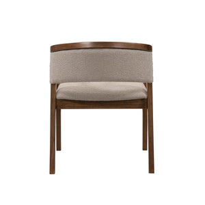 English Elm Christopher Knight Home® - U-shaped Mid-Century Dining Chair with Armrests, Bouclé Upholstery, High-Density Foam Comfort khaki,Walnut N771P331338T