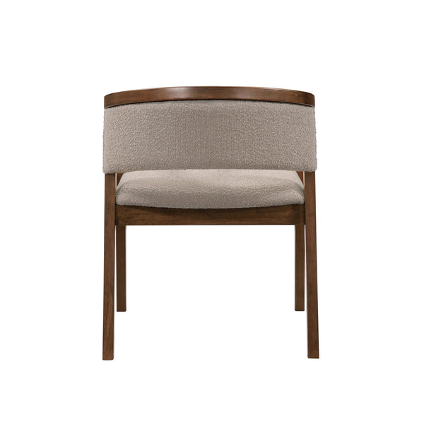 English Elm Christopher Knight Home® - U-shaped Mid-Century Dining Chair with Armrests, Bouclé Upholstery, High-Density Foam Comfort khaki,Walnut N771P331338T