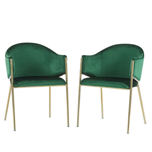 English Elm Christopher Knight Home® - Modern Velvet Upholstered Dining Chair with Plush Velvet Seat and Sleek Metallic Frame for Comfort Emerald,Gold 32.25 L x 23.75 W x 21.25 H N776P224512G