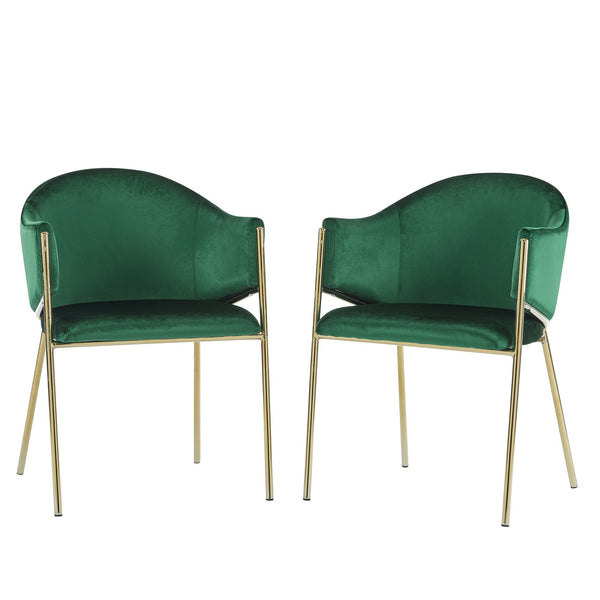 English Elm Christopher Knight Home® - Modern Velvet Upholstered Dining Chair with Plush Velvet Seat and Sleek Metallic Frame for Comfort Emerald,Gold 32.25 L x 23.75 W x 21.25 H N776P224512G